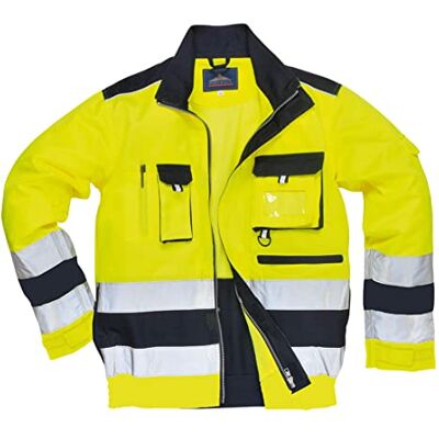 Portwest tx50ynrm Lille Hi-Vis jacka, regelbunden, storlek: medium, gul/marinblå Portwest tx50ynrm Lille Hi-Vis jacka, regelbunden, storlek: medium, gul/marinblå