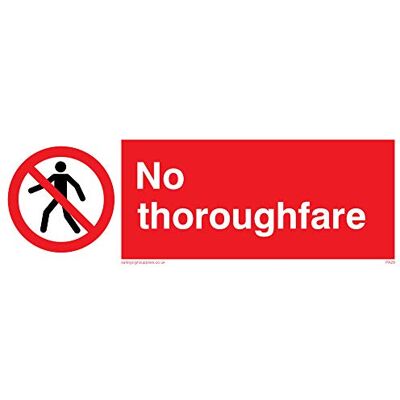 Viking PA29-L15-3M "No Thoroughfare" skylt, 3 mm styv plast, 50 mm H x 150 mm B Viking PA29-L15-3M "No Thoroughfare" skylt, 3 mm styv plast, 50 mm H x 150 mm B