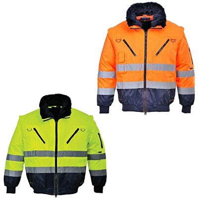 Portwest PJ50 – Hi-Vis 3in1 pilotjacka, 1 st., Small, orange / marine Portwest PJ50 – Hi-Vis 3in1 pilotjacka, 1 st., Small, orange / marine