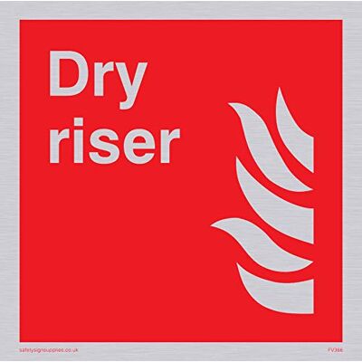 Viking FV366-S10-SV "Dry Riser" skylt, vinyl silverklistermärke, 100 mm H x 100 mm B Viking FV366-S10-SV "Dry Riser" skylt, vinyl silverklistermärke, 100 mm H x 100 mm B