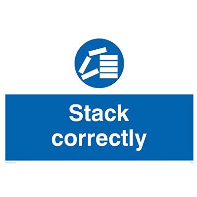 Viking MV310-A4L-V "Stack Correctly" skylt, vinyl, 200 mm H x 300 mm B Viking MV310-A4L-V "Stack Correctly" skylt, vinyl, 200 mm H x 300 mm B