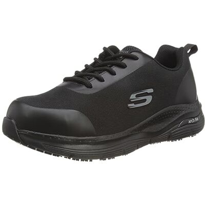 Skechers Dam Arch Fit Sr Ringstap Sneaker, Svart textil syntetisk, 45 EU Skechers Dam Arch Fit Sr Ringstap Sneaker, Svart textil syntetisk, 45 EU