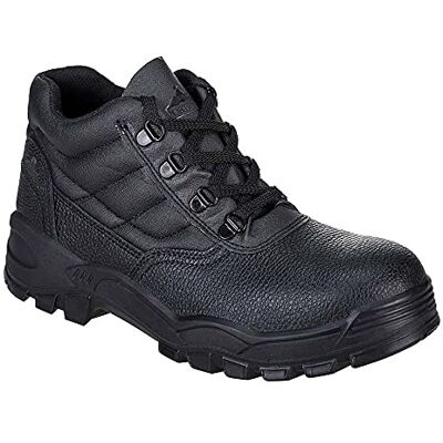 Portwest S1P D ring chukka stövlar stål tåhätta och mellansula läder glidbeständig storlek 3 svart ref FW10STORLEK3 Portwest S1P D ring chukka stövlar stål tåhätta och mellansula läder glidbeständig storlek 3 svart ref FW10STORLEK3