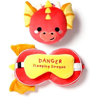 Relaxeazzz Resekudde med Mask Dragon Söta Djur Relaxeazzz Resekudde med Mask Dragon Söta Djur