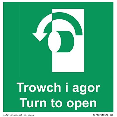 Viking Trowch i agor Turn to open skylt – 400 x 400 mm – S40 Viking Trowch i agor Turn to open skylt – 400 x 400 mm – S40