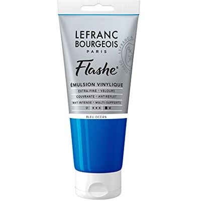 Lefranc Bourgeois 300568 Flashe akrylfärg och vinylfärg, högpigmenterad, elastisk, ljusäkta, åldringsbeständig, matt, för inomhus- och utomhusbruk, 80 ml rör – havsblå Lefranc Bourgeois 300568 Flashe akrylfärg och vinylfärg, högpigmenterad, elastisk, ljusäkta, åldringsbeständig, matt, för inomhus- och utomhusbruk, 80 ml rör – havsblå