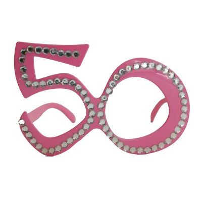 Folat Glasögon nyhet 50:e födelsedag rosa, plast maskeradglasögon Folat Glasögon nyhet 50:e födelsedag rosa, plast maskeradglasögon