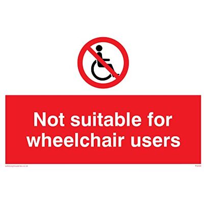 Vikingskyltar PD456-A2L-3D"Not Suitable For Wheelchairs Uss" skylt, 3 mm styv dubbelsidig PVC, 400 mm H x 600 mm B Vikingskyltar PD456-A2L-3D"Not Suitable For Wheelchairs Uss" skylt, 3 mm styv dubbelsidig PVC, 400 mm H x 600 mm B