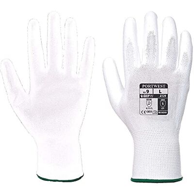 Portwest A129 PU Palm Glove full kartong (480), storlek: Vit: M Färg: Vit Portwest A129 PU Palm Glove full kartong (480), storlek: Vit: M Färg: Vit