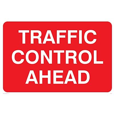 Viking PR557-A2L-AC "Traffic Control Ahead"-skylt, aluminiumkomposit, 400 mm H x 600 mm B Viking PR557-A2L-AC "Traffic Control Ahead"-skylt, aluminiumkomposit, 400 mm H x 600 mm B