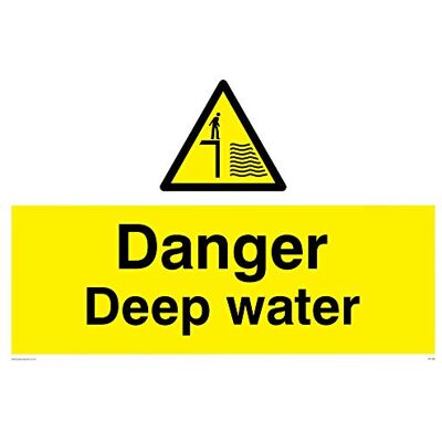 Viking WC498-A2L-V "Danger Deep Water"-skylt, vinyl, 400 mm H x 600 mm B Viking WC498-A2L-V "Danger Deep Water"-skylt, vinyl, 400 mm H x 600 mm B
