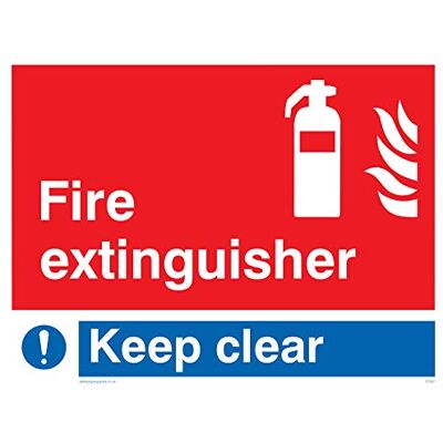 Viking FZ337-A3L-1M "Brandsläckare Keep Clear" skylt, plast, 1 mm halvstyv, 300 mm H x 400 mm B Viking FZ337-A3L-1M "Brandsläckare Keep Clear" skylt, plast, 1 mm halvstyv, 300 mm H x 400 mm B