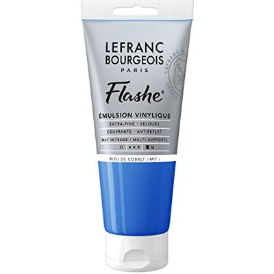 Lefranc Bourgeois 300502 Flashe akrylfärg och vinylfärg, högpigmenterad, elastisk, ljusäkta, åldringsbeständig, matt, för inomhus- och utomhusbruk, 80 ml rör – koboltblå nyans Lefranc Bourgeois 300502 Flashe akrylfärg och vinylfärg, högpigmenterad, elastisk, ljusäkta, åldringsbeständig, matt, för inomhus- och utomhusbruk, 80 ml rör – koboltblå nyans