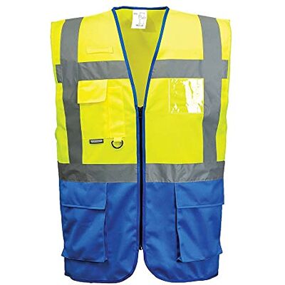Portwest C476YRBL Warszawa Executive Vest, Vanlig, Stor, Gul/Royal Portwest C476YRBL Warszawa Executive Vest, Vanlig, Stor, Gul/Royal