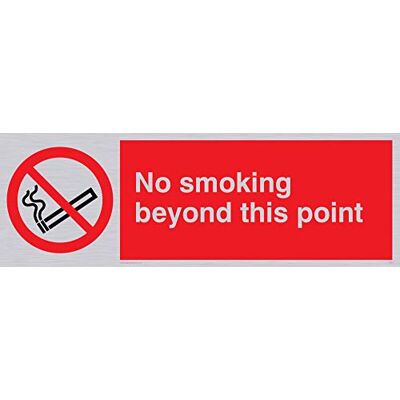 Viking PS4-L31-SV "No Smoking Beyond This Point"-skylt, silvervinyl, 100 mm H x 300 mm B Viking PS4-L31-SV "No Smoking Beyond This Point"-skylt, silvervinyl, 100 mm H x 300 mm B