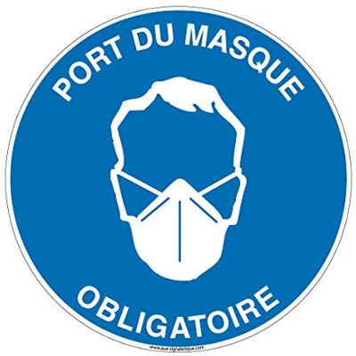 AUA SIGNALETIQUE Cirkulär obligatorisk mask bärpanel Ø 230 mm, PVC 1,5 mm AUA SIGNALETIQUE Cirkulär obligatorisk mask bärpanel Ø 230 mm, PVC 1,5 mm