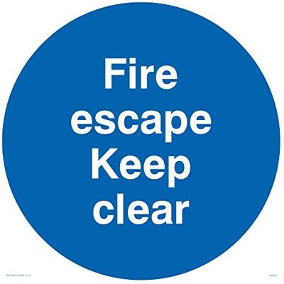 Viking MA226-S40-V "Fire Escape Keep Clear" skylt, vinyl, 400 mm H x 400 mm B Viking MA226-S40-V "Fire Escape Keep Clear" skylt, vinyl, 400 mm H x 400 mm B