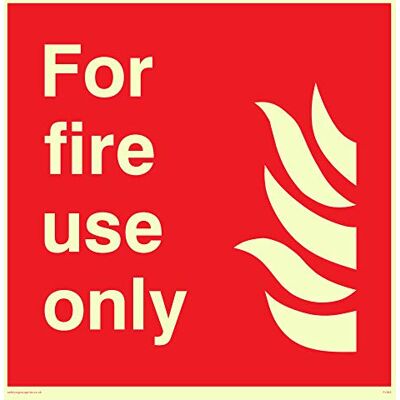 Viking FV365-S20-PV "For Fire Use Only"-skylt, fotooluminescerande vinylklistermärke, 200 mm H x 200 mm B Viking FV365-S20-PV "For Fire Use Only"-skylt, fotooluminescerande vinylklistermärke, 200 mm H x 200 mm B