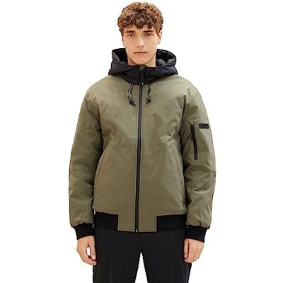TOM TAILOR Denim softshelljacka för män med huva, 10415-dusty olivgrön, L TOM TAILOR Denim softshelljacka för män med huva, 10415-dusty olivgrön, L