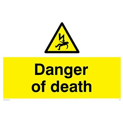Viking WE71-A4L-3M "Danger Of Death"-skylt, 3 mm styv plast, 200 mm H x 300 mm B Viking WE71-A4L-3M "Danger Of Death"-skylt, 3 mm styv plast, 200 mm H x 300 mm B