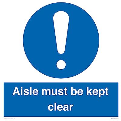 Viking Aisle Must Be Kept Clear Skylt 400 x 400 mm S40 Viking Aisle Must Be Kept Clear Skylt 400 x 400 mm S40