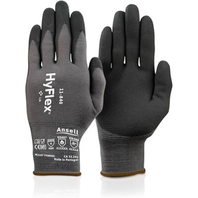 Ansell HyFlex 11-840 Professionella arbetshandskar, Robust Nitrilbeläggning med starkt grepp, Mekaniskt skydd, Montering, DIY, Industriella säkerhetshandskar, För Dam Och Herr, Svart, XS (1 par) Ansell HyFlex 11-840 Professionella arbetshandskar, Robust Nitrilbeläggning med starkt grepp, Mekaniskt skydd, Montering, DIY, Industriella säkerhetshandskar, För Dam Och Herr, Svart, XS (1 par)