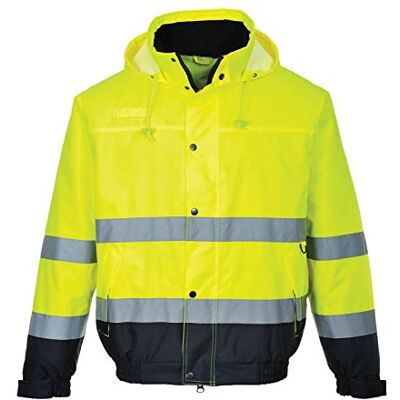 Portwest S266YNRXL Hi-Vis tvåfärgad bomberjacka, vanlig, storlek X, gul/marinblå Portwest S266YNRXL Hi-Vis tvåfärgad bomberjacka, vanlig, storlek X, gul/marinblå