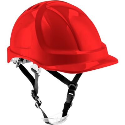 Högert Technik – skyddshjälm PLONER röd, bygghjälm av ABS, EN 397, spärrsystem, ventilation, hakrem, arbetshjälm för byggarbetsplatser och industri, justerbar säkerhetshjälm Högert Technik – skyddshjälm PLONER röd, bygghjälm av ABS, EN 397, spärrsystem, ventilation, hakrem, arbetshjälm för byggarbetsplatser och industri, justerbar säkerhetshjälm