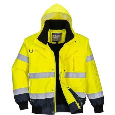 Portwest Tvåfärgad jacka med hög synlighet, färg: Gul/marinblå, storlek: XL, C465YNRXL Portwest Tvåfärgad jacka med hög synlighet, färg: Gul/marinblå, storlek: XL, C465YNRXL