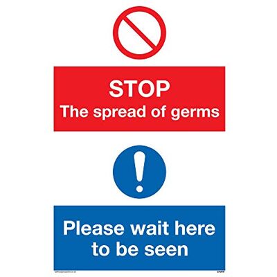 Viking Stopp Germs Please wait here to be see"-skylt, vinyl/klistermärke Viking Stopp Germs Please wait here to be see"-skylt, vinyl/klistermärke