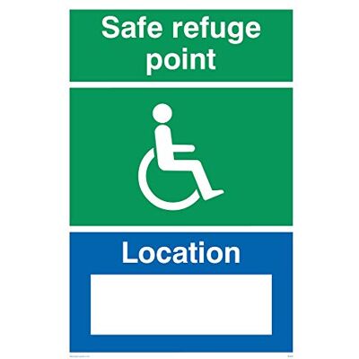Viking SD965-A4P-V funktionshinder "Safe Refuge Point Location" skylt, vinyl, 300 mm H x 200 mm B Viking SD965-A4P-V funktionshinder "Safe Refuge Point Location" skylt, vinyl, 300 mm H x 200 mm B