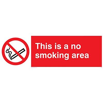 Vikingskyltar PS9-L31-3M "This Is A No Smoking Area" skylt, plast, 3 mm styv, 100 mm H x 300 mm B Vikingskyltar PS9-L31-3M "This Is A No Smoking Area" skylt, plast, 3 mm styv, 100 mm H x 300 mm B