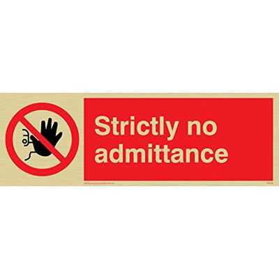 Vikingskyltar PA28-L15-G "Strictly No Admittance"-skylt, styv guldplast, 50 mm H x 150 mm B Vikingskyltar PA28-L15-G "Strictly No Admittance"-skylt, styv guldplast, 50 mm H x 150 mm B