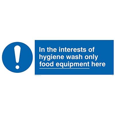 Vikingskyltar MH210-L62-V "In The Interests Of Hygiene Wash Only Food Equipment Here" skylt, vinyl, 200 mm x 600 mm Vikingskyltar MH210-L62-V "In The Interests Of Hygiene Wash Only Food Equipment Here" skylt, vinyl, 200 mm x 600 mm