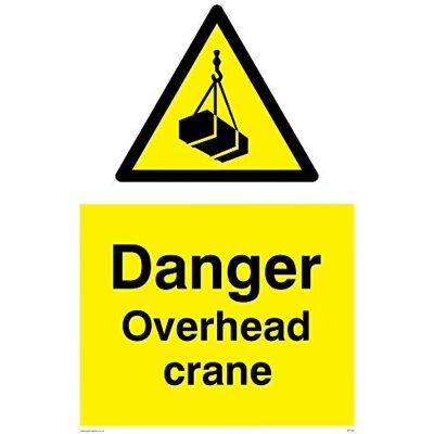Viking WC490-A2P-V"Danger Overhead Crane" skylt, vinyl, 600 mm H x 400 mm B Viking WC490-A2P-V"Danger Overhead Crane" skylt, vinyl, 600 mm H x 400 mm B