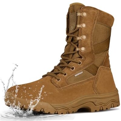 FREE SOLDIER Taktiska herrstövlar 20 cm lätta stridskängor hållbara mocka militära arbetsstövlar ökenstövlar, BRUN, 46 EU FREE SOLDIER Taktiska herrstövlar 20 cm lätta stridskängor hållbara mocka militära arbetsstövlar ökenstövlar, BRUN, 46 EU