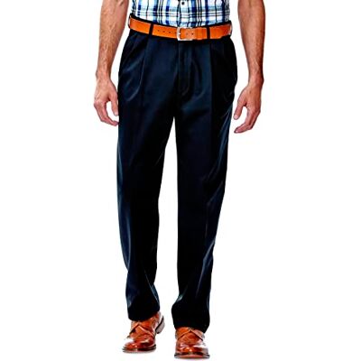 Haggar Herr Work to weekend ingen Iron Twill Pleat Front byxa vanliga och stora och höga storlekar Haggar Herr Work to weekend ingen Iron Twill Pleat Front byxa vanliga och stora och höga storlekar