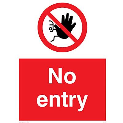 Vikingskyltar PA26-A3P-1M skylt"No Entry", plast, 1 mm semi-styv, 400 mm H x 300 mm B Vikingskyltar PA26-A3P-1M skylt"No Entry", plast, 1 mm semi-styv, 400 mm H x 300 mm B