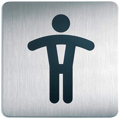 Durable 495423 symbolskylt "WC herr", 150 x150 mm, silverfärgad Durable 495423 symbolskylt "WC herr", 150 x150 mm, silverfärgad