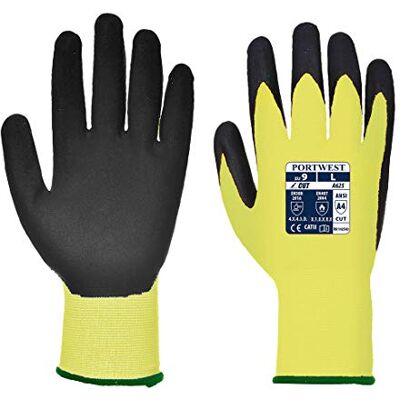 Portwest A625 Vis-Tex Skär Resistent Handske, Regelbunden, Storlek L, Gul/Svart Portwest A625 Vis-Tex Skär Resistent Handske, Regelbunden, Storlek L, Gul/Svart