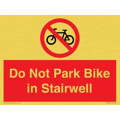 Viking Do Not Park Bike in Stairwell skylt 200 x 150 mm A5L Viking Do Not Park Bike in Stairwell skylt 200 x 150 mm A5L