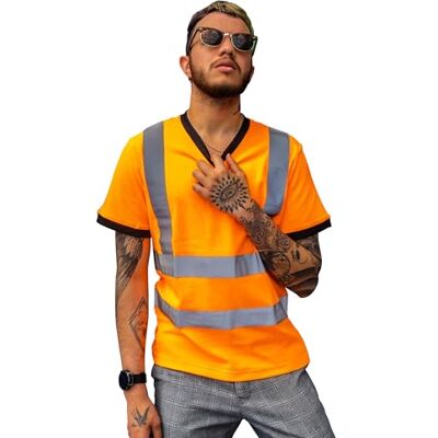 Capto Apparel Varning T-shirt Reflekterande Varningströja Varningströja Säkerhets-T-shirt Arbetströja Varningströja för Män Arbetskläder T-shirt Orange/Svart L Capto Apparel Varning T-shirt Reflekterande Varningströja Varningströja Säkerhets-T-shirt Arbetströja Varningströja för Män Arbetskläder T-shirt Orange/Svart L