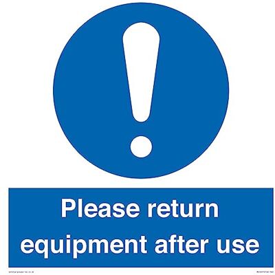 Viking Please Return Equipment After Use skylt skylt 400 x 400 mm S40 Viking Please Return Equipment After Use skylt skylt 400 x 400 mm S40