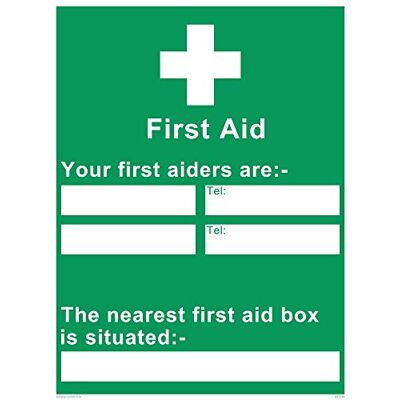 Viking SX5244-A5P-V "First Aid your first Aiders are,The Narest First Aid Box is Situated"-skylt, vinyl, 200 mm H x 150 mm B Viking SX5244-A5P-V "First Aid your first Aiders are,The Narest First Aid Box is Situated"-skylt, vinyl, 200 mm H x 150 mm B