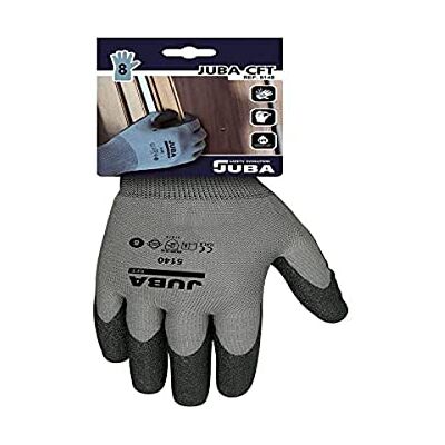 Juba G, Pvc-Belagd Sömlös Nylon, Grå Svart, Storlek 7 Juba G, Pvc-Belagd Sömlös Nylon, Grå Svart, Storlek 7
