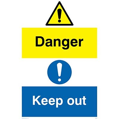 Viking WA493-A2P-V "Danger Keep Out" skylt, vinyl, 600 mm H x 400 mm B Viking WA493-A2P-V "Danger Keep Out" skylt, vinyl, 600 mm H x 400 mm B