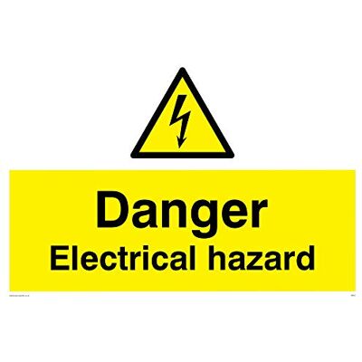 Vikingskyltar "Danger Electrical Hazard"-skylt, halvstyv fotoluminescerande plast, 400 mm H x 600 mm W, gUL, 1 Vikingskyltar "Danger Electrical Hazard"-skylt, halvstyv fotoluminescerande plast, 400 mm H x 600 mm W, gUL, 1