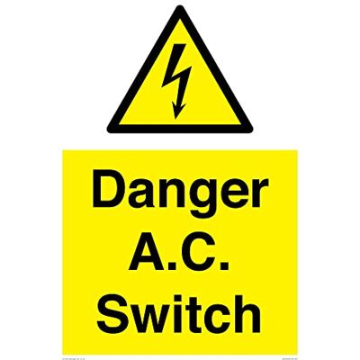 Viking Danger A.C. Strömbrytarskylt 400 x 600 mm A2P Viking Danger A.C. Strömbrytarskylt 400 x 600 mm A2P