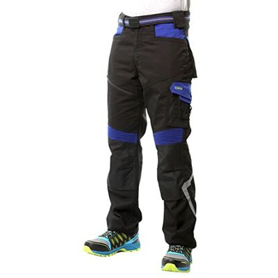 Goodyear Workwear GYPNT010 herr premium multi- och hölsterficka flex knäarbete säkerhetsbyxor lastbyxor, 30 Long (33"), Black/Royal Blue, 1 Goodyear Workwear GYPNT010 herr premium multi- och hölsterficka flex knäarbete säkerhetsbyxor lastbyxor, 30 Long (33"), Black/Royal Blue, 1