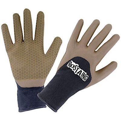 ROSTAING ONE4ALL fina trädgårdshandskar vattentät komfort plantering ogräsning, beige/svart, storlek 8 (M) ROSTAING ONE4ALL fina trädgårdshandskar vattentät komfort plantering ogräsning, beige/svart, storlek 8 (M)